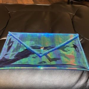 🔥Sale🔥 .New beautiful blue holographic clutch..NWOT